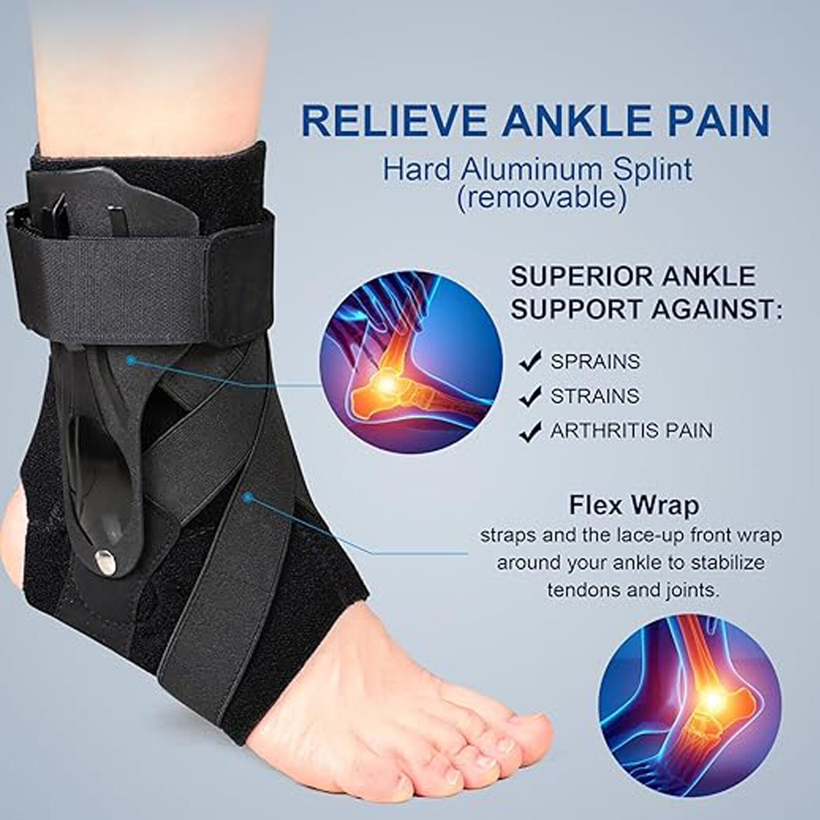 Ankle Support Brace for Ankle Sprains Men Women Sprained Brace for Basketball