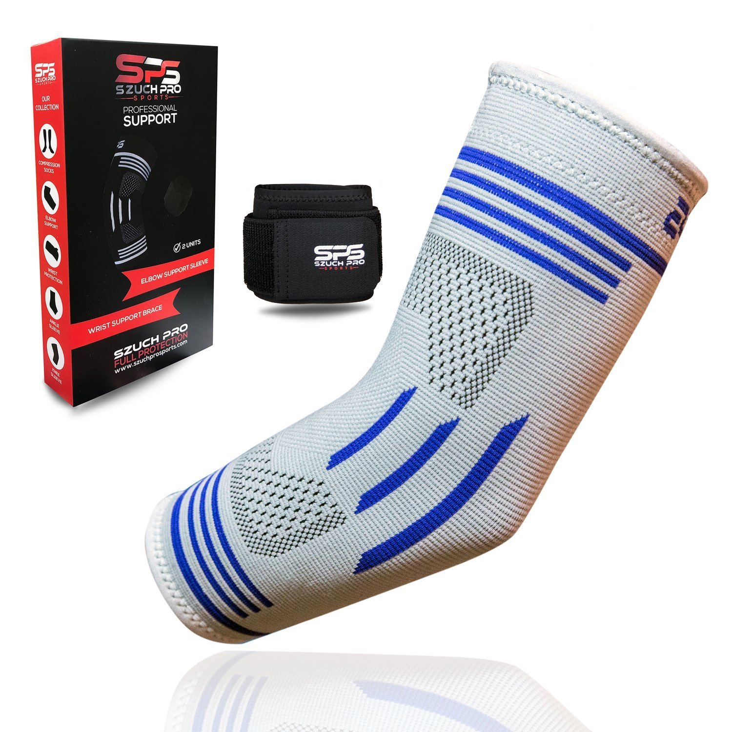 Szuch Pro Tendonitis Elbow Sleeve Compression Support+Adjustable Wrist Support