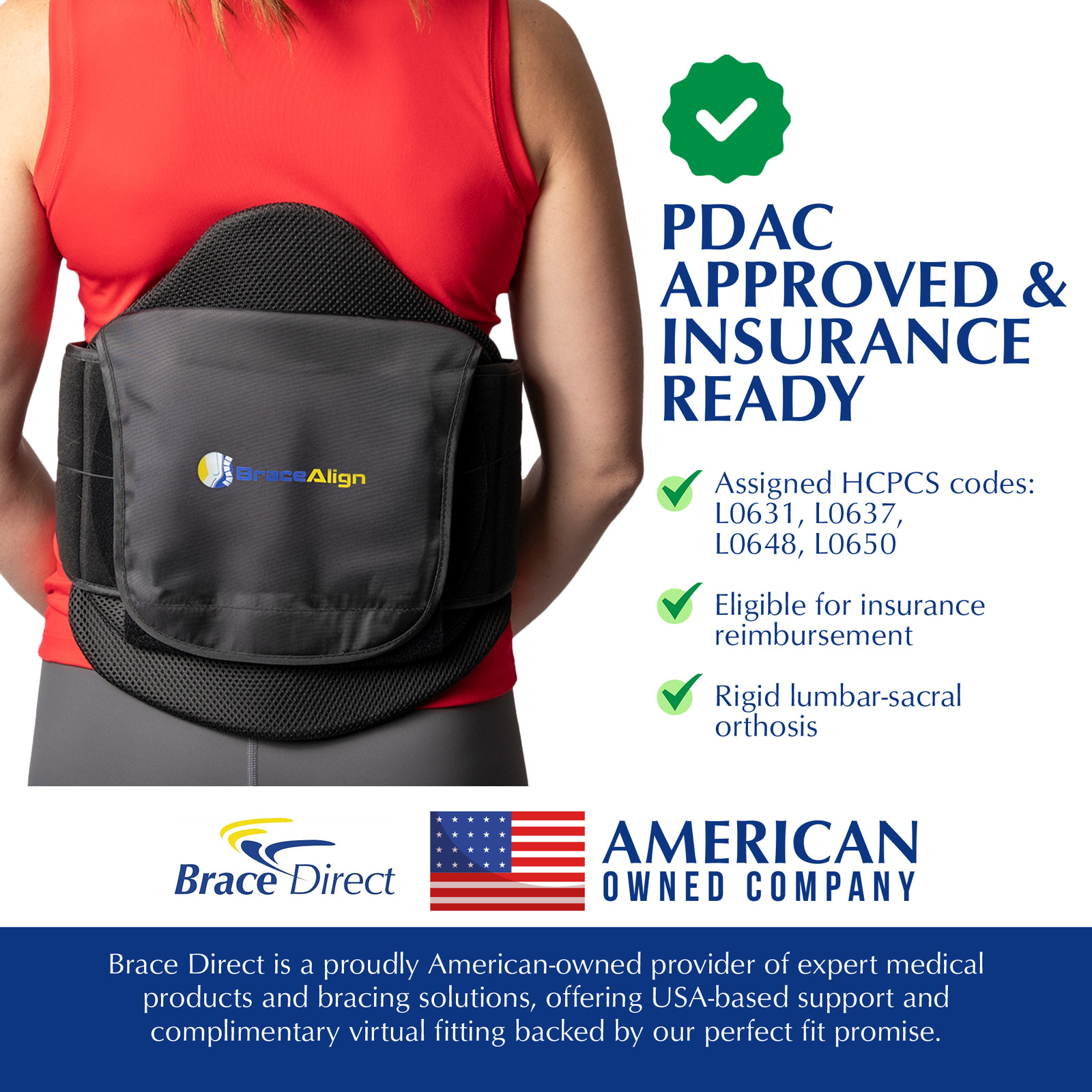 VertebrAlign LSO Lumbar Back Brace LSO0648 L0631 Pain Relief and Support for