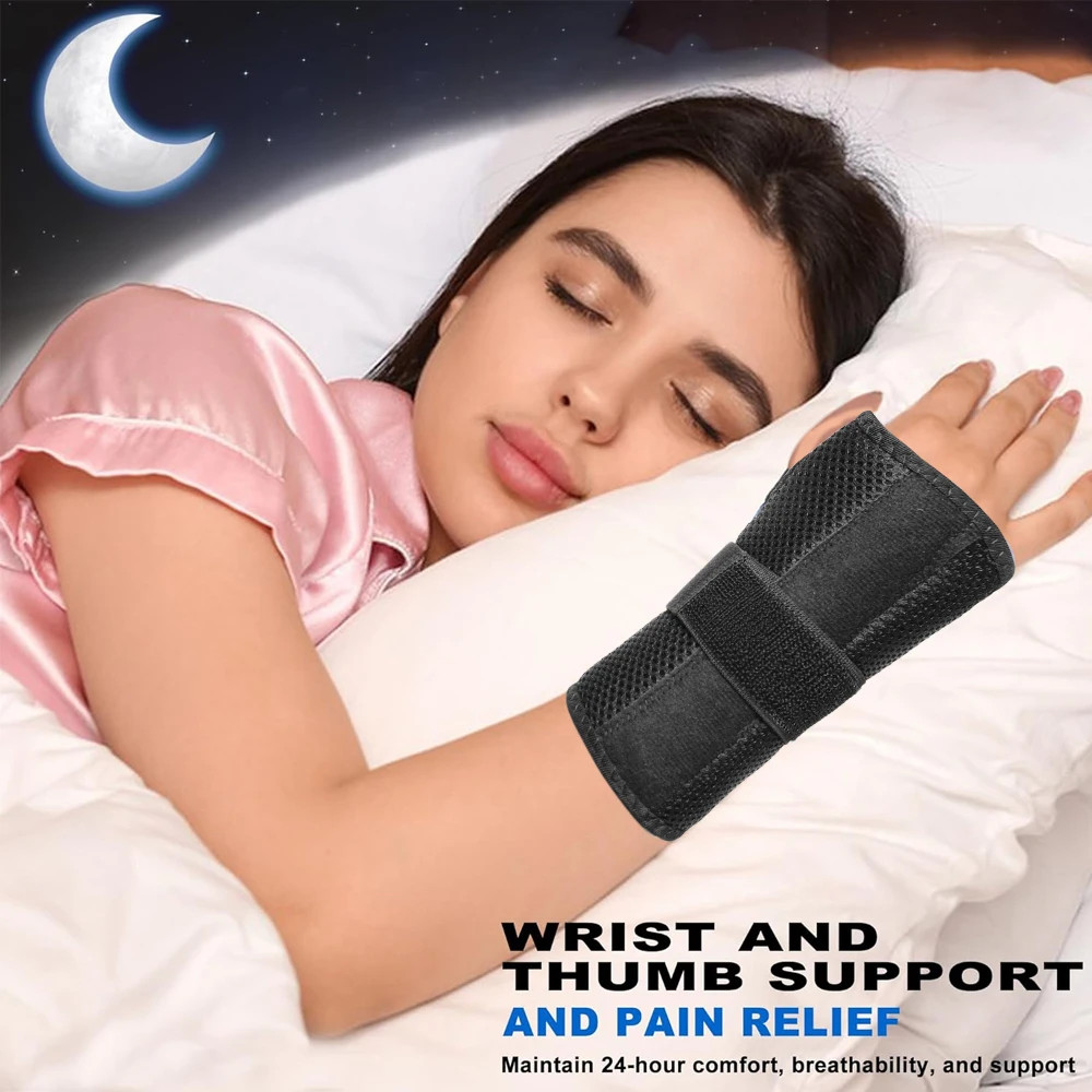 2Pcs Wrist Support Brace Compression Splint Night Sleep Joint Pain Relief Band