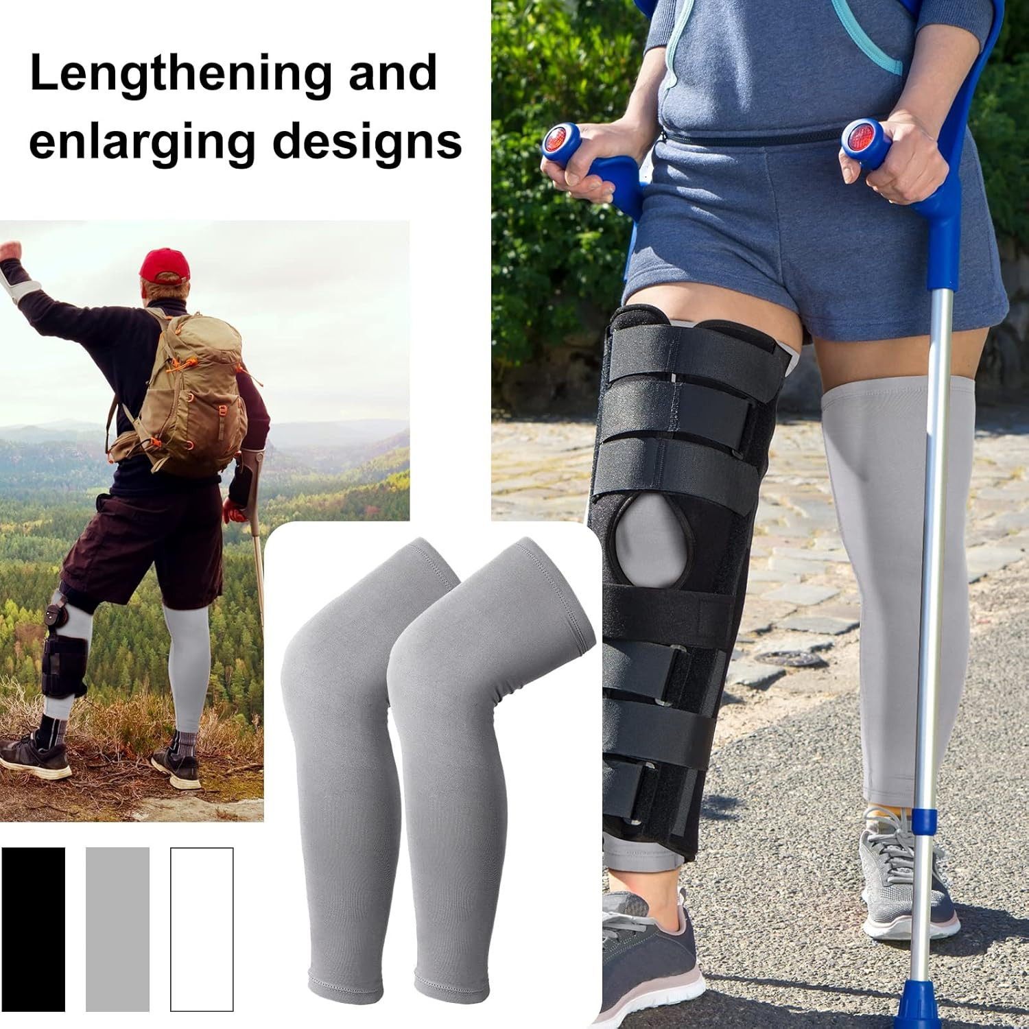 Sosation 8 Pcs Knee Brace Undersleeve Knee Sleeve for under Brace Closed Patella