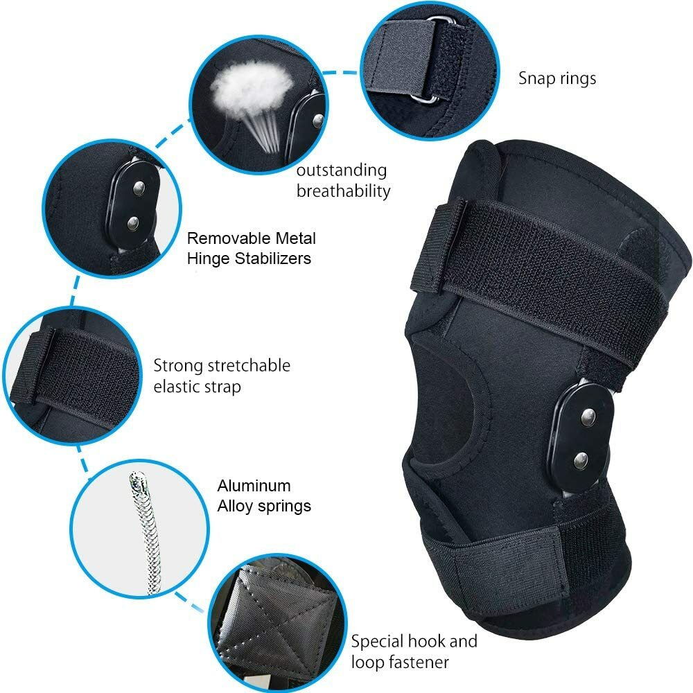 Hinged Knee Brace, 4 Sizes Available for Men and Women, Knee Support for ACL