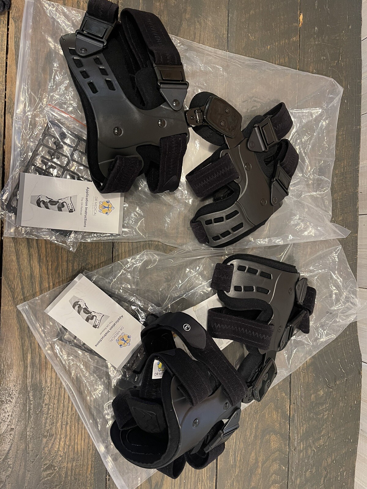 Dr Medical OA Reliever Pair 2 Right KB-138R Left KB-138L Black Knee Brace DRMS