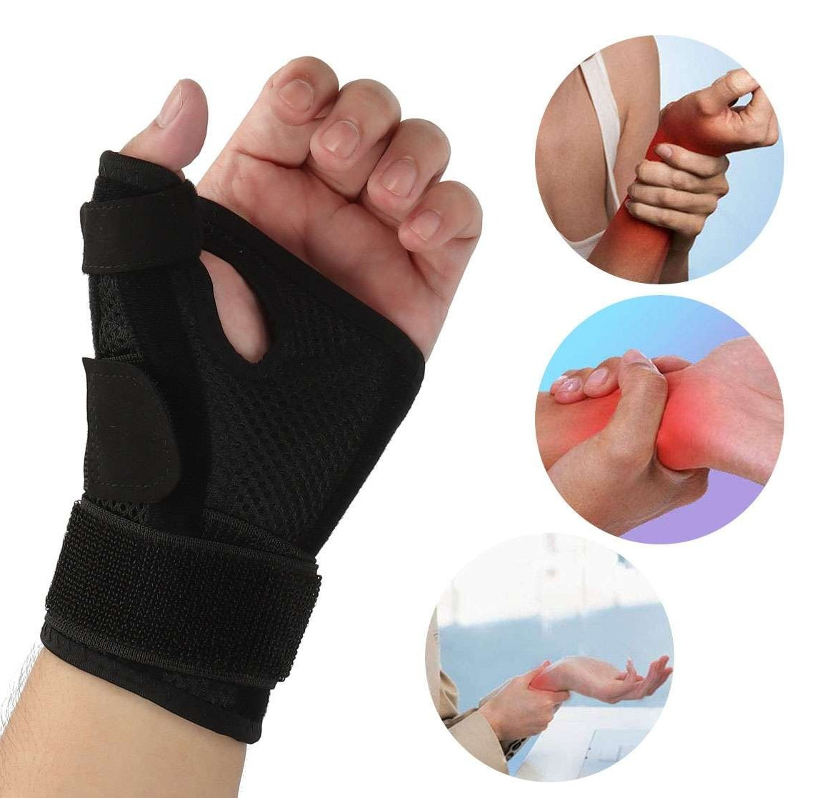 Thumb Wrist Support Brace Carpal Tunnel Sprain Splint Arthritis Left Right Sport