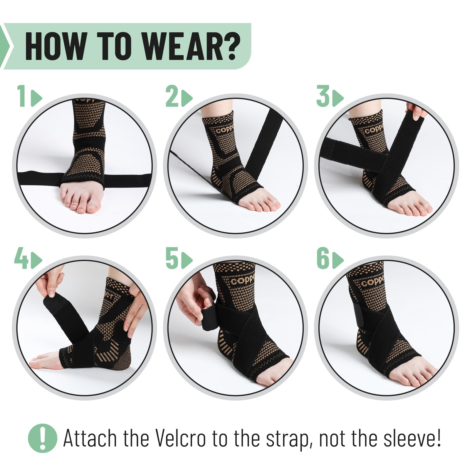 DR JK- Ankle Brace for Women and Men, Large, 1 Pair, Copper and Black, Adjust