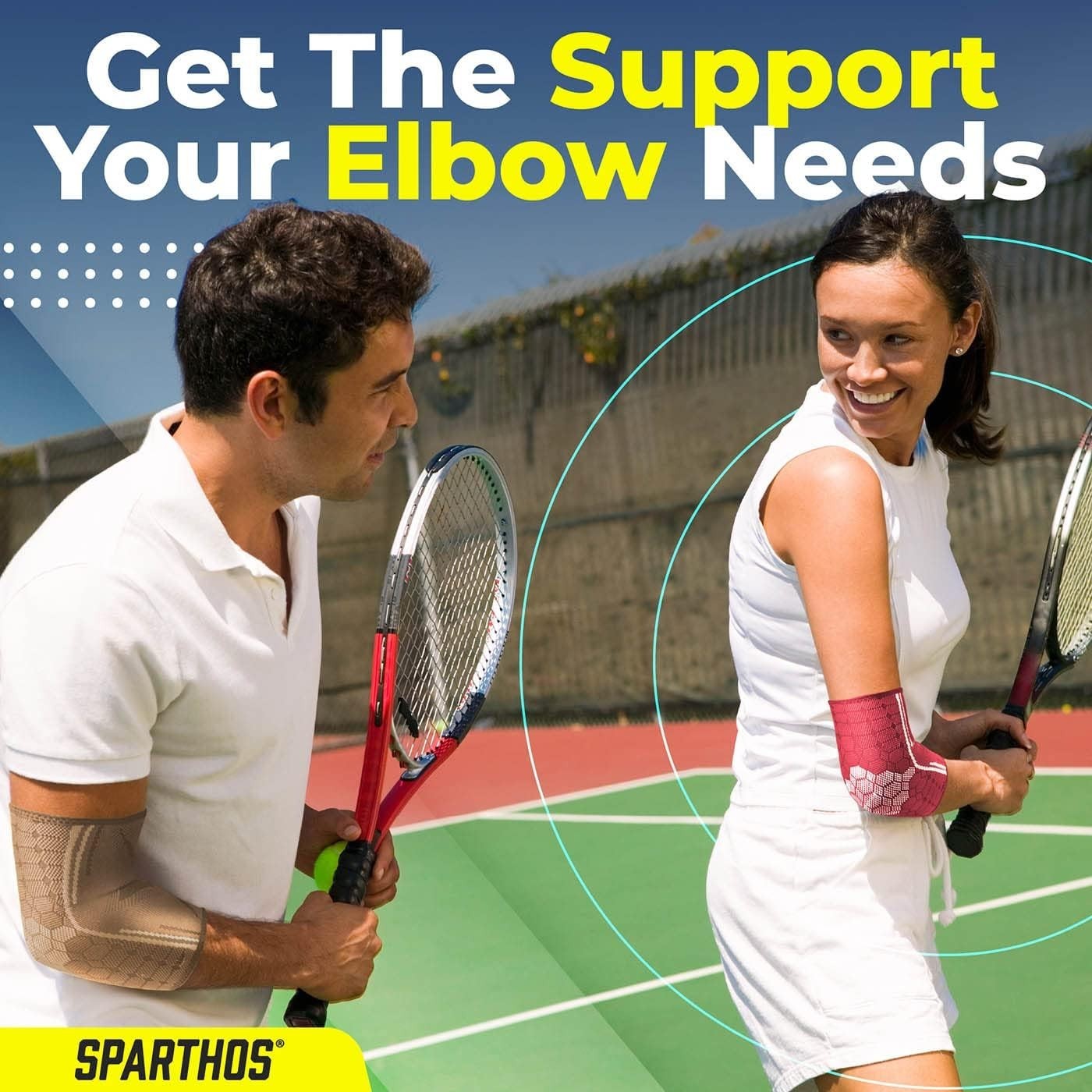 Elbow Compression Sleeves Pair – Tennis and Golfer’s Elbow Support – Elbow Br…
