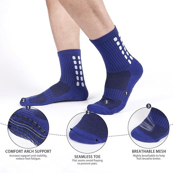 Set Calcetines Medias Antideslizantes Para Futbol Yoga Ejercicio Hombre Mujer