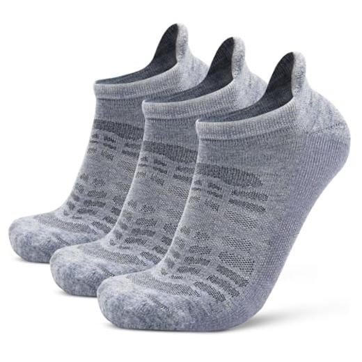 Ankle Merino Wool Blend Running Walking Socks Small-Medium 3 Pairs Light Grey