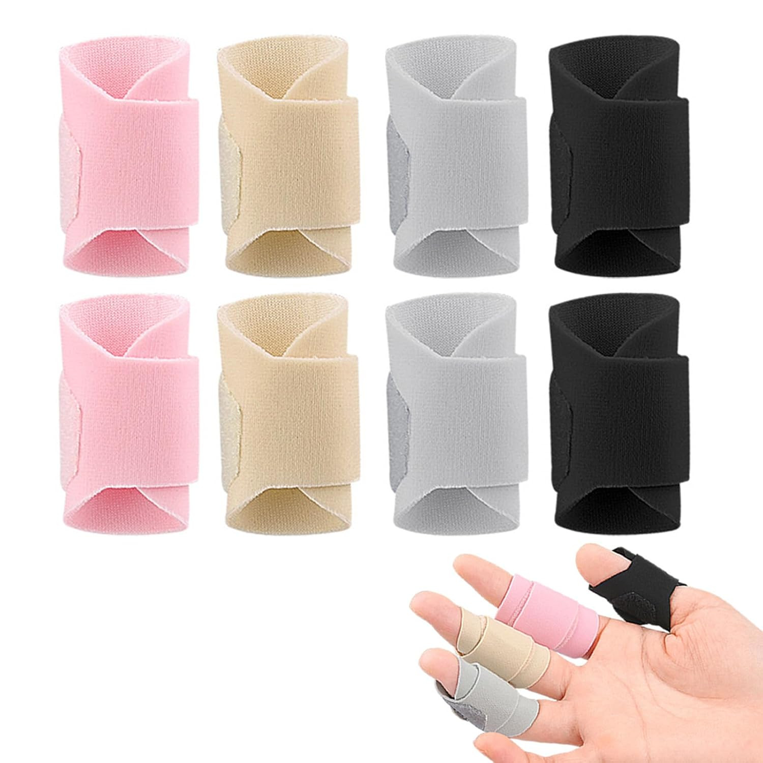 8 PCS Finger Sleeves, Finger Compression Sleeve, Finger Covers, Finger Splints F
