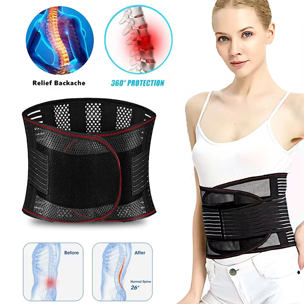 Lower Back Support Waist Brace Lumbar Belt Corset Back Adjustable Protector New