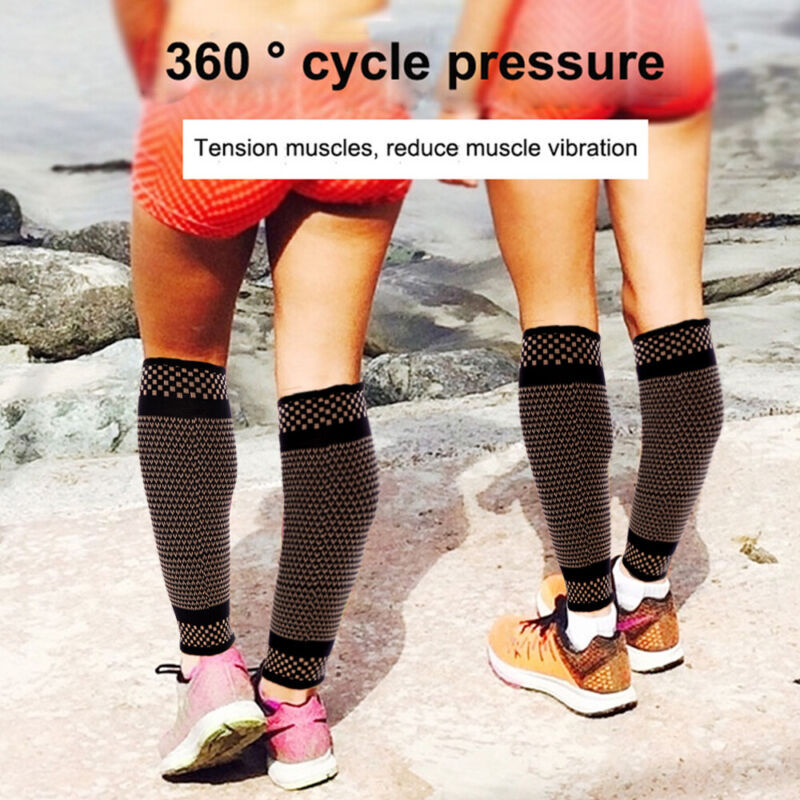 Copper Calf Support Brace Shin Splint Compression Sleeve Leg Wrap for Men Women