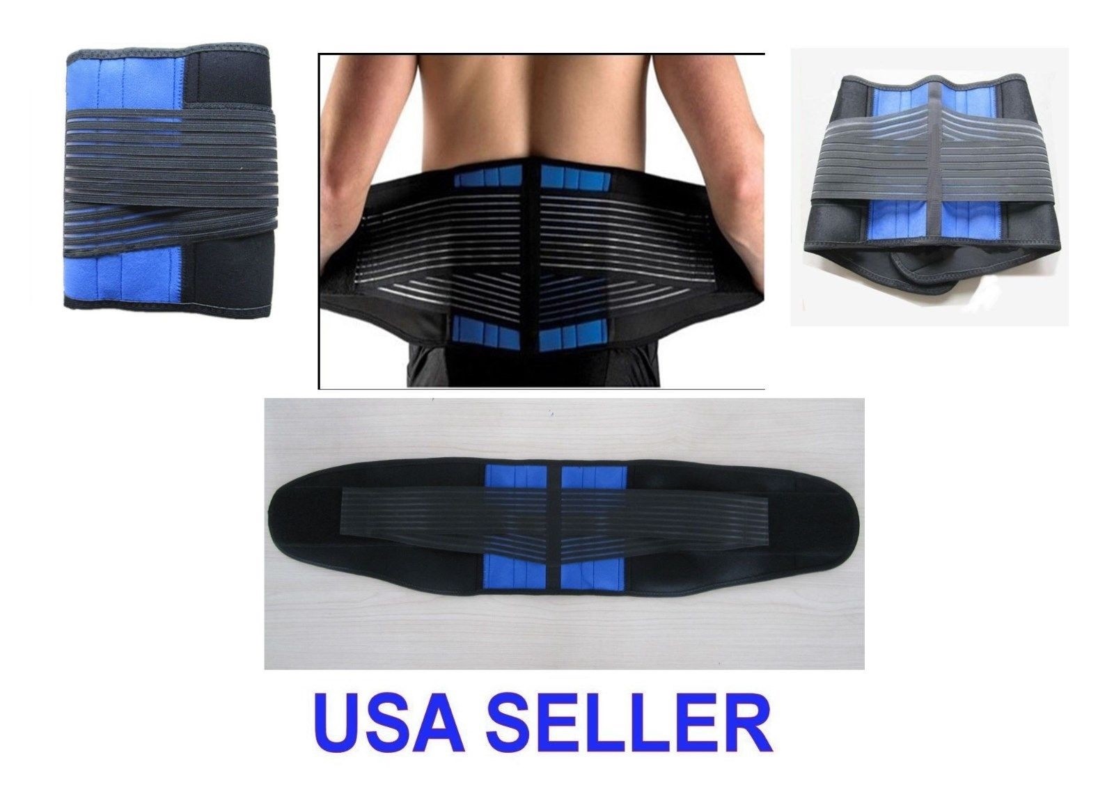 NEOPRENE DELUXE-Double Pull Lumbar Lower Back Support Brace-Sizes from S-6XL