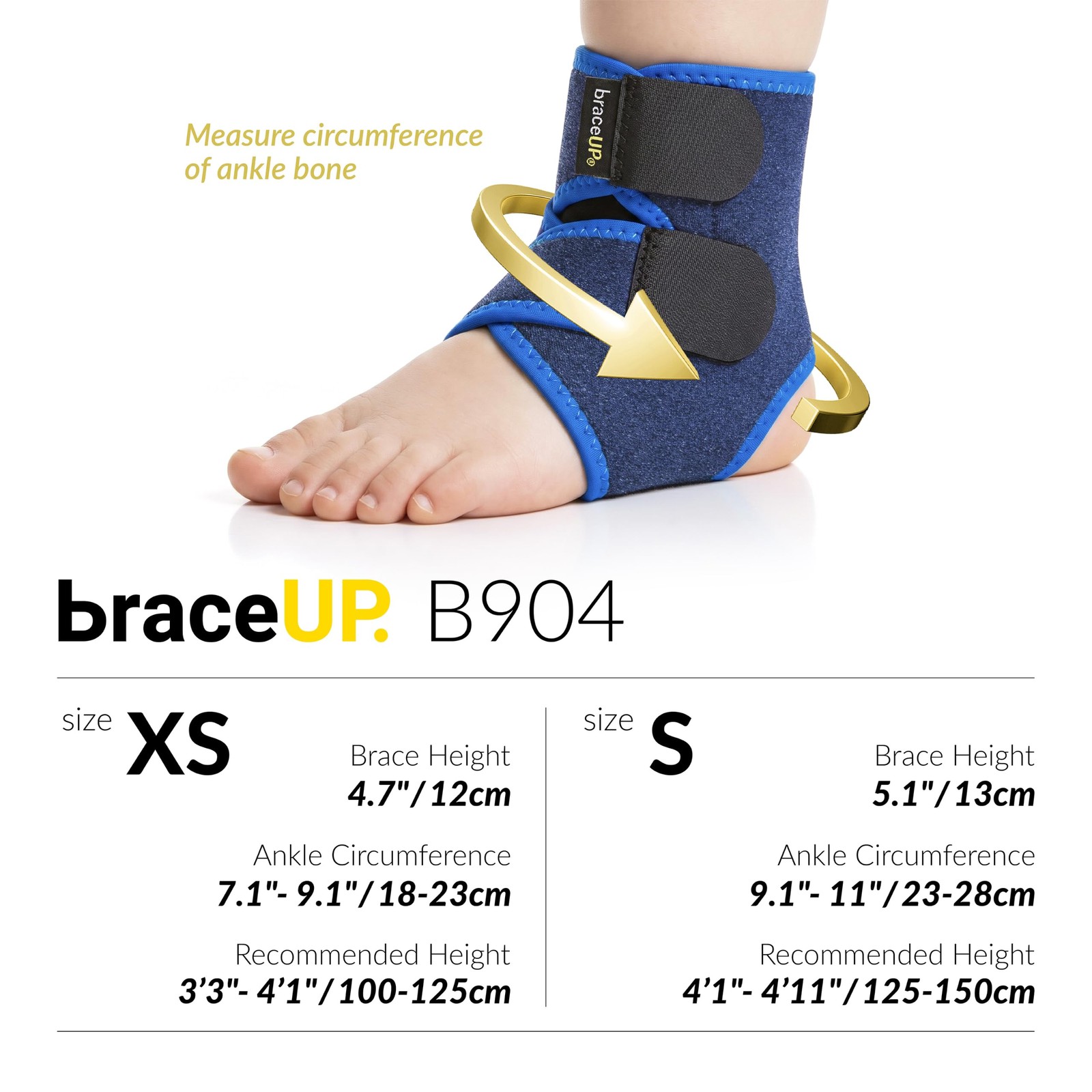 Youth Kids Ankle Brace Sports Support Adjustable Foot Stabilizer S 4’1″4’11”