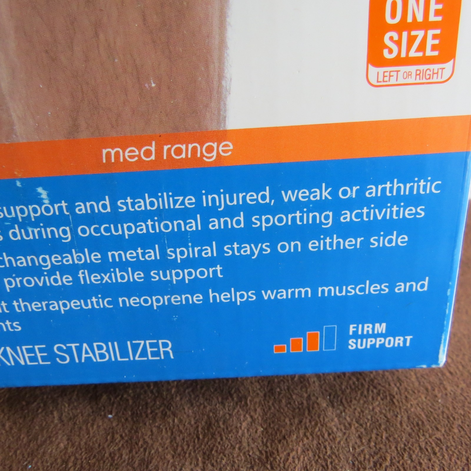Womans Knee Stabilizer Adjustable removable stays SUPPORT DURING ACTIVITIES 1 SZ