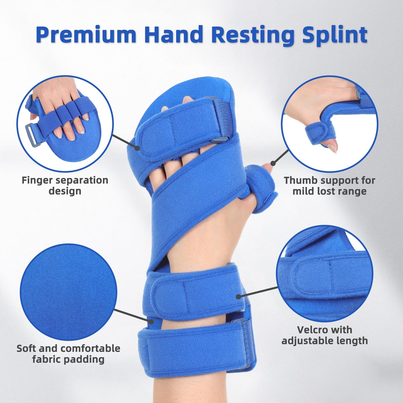 Resting Hand Splint, Stroke Hand Therapy Equipment, Hand Brace with Finger Su…