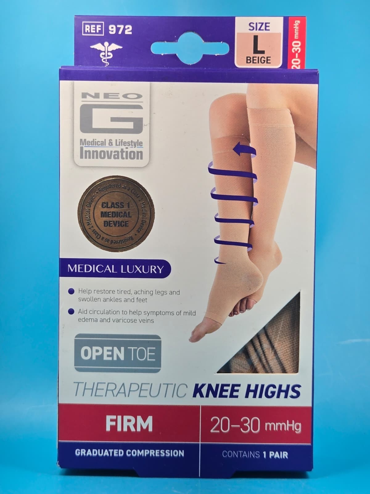 Neo G Knee High Therapeutic Compression Socks Firm 20-30mmHg Size L