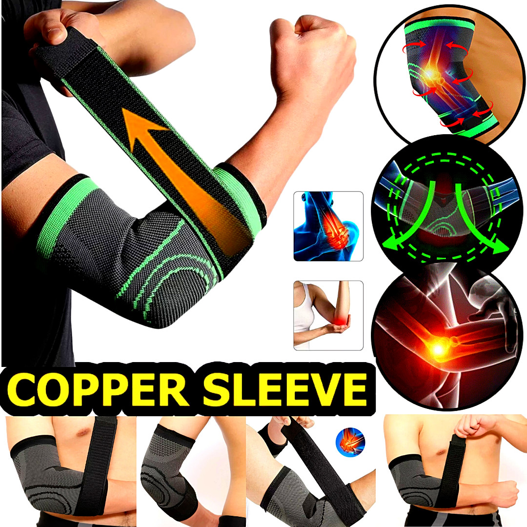 Tennis Elbow Brace Support Sleeve Arthritis Copper Arm Joint Pain Band Wrap