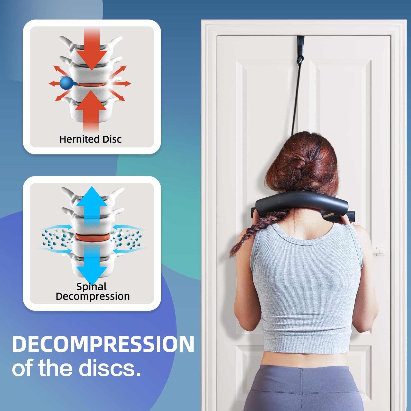 Cervical Traction Device for Neck Pain Relief, Over The Door Neck Stretcher t…