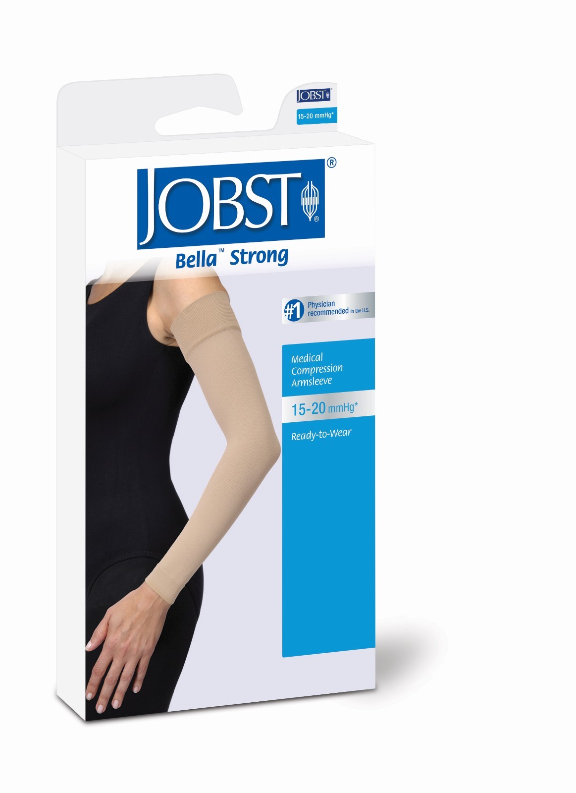 Mastectomy Arm Sleeve 15-20 mmhg Support Silicone Band Bella Strong Armsleeve