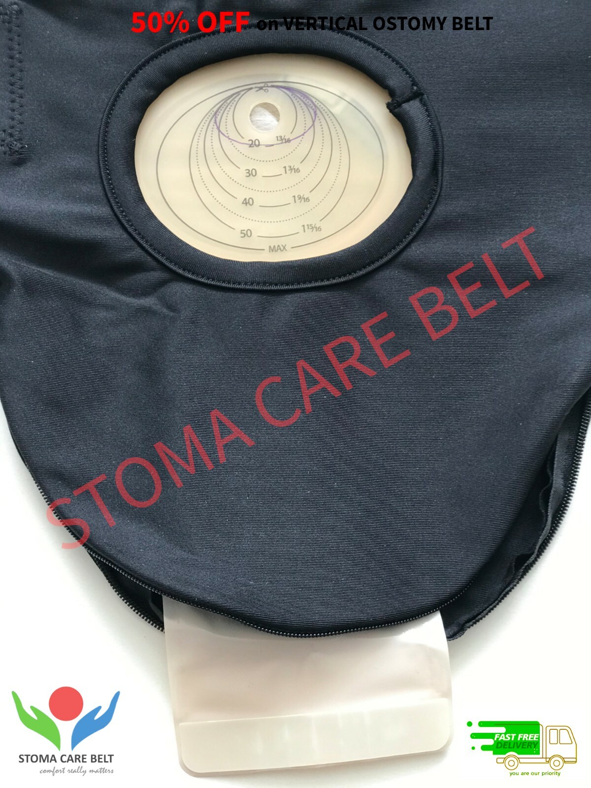 *ORIGINAL* VERTICAL Stoma Belt- Ostomy Belt- ileostomy Belt-Stoma Support Belt