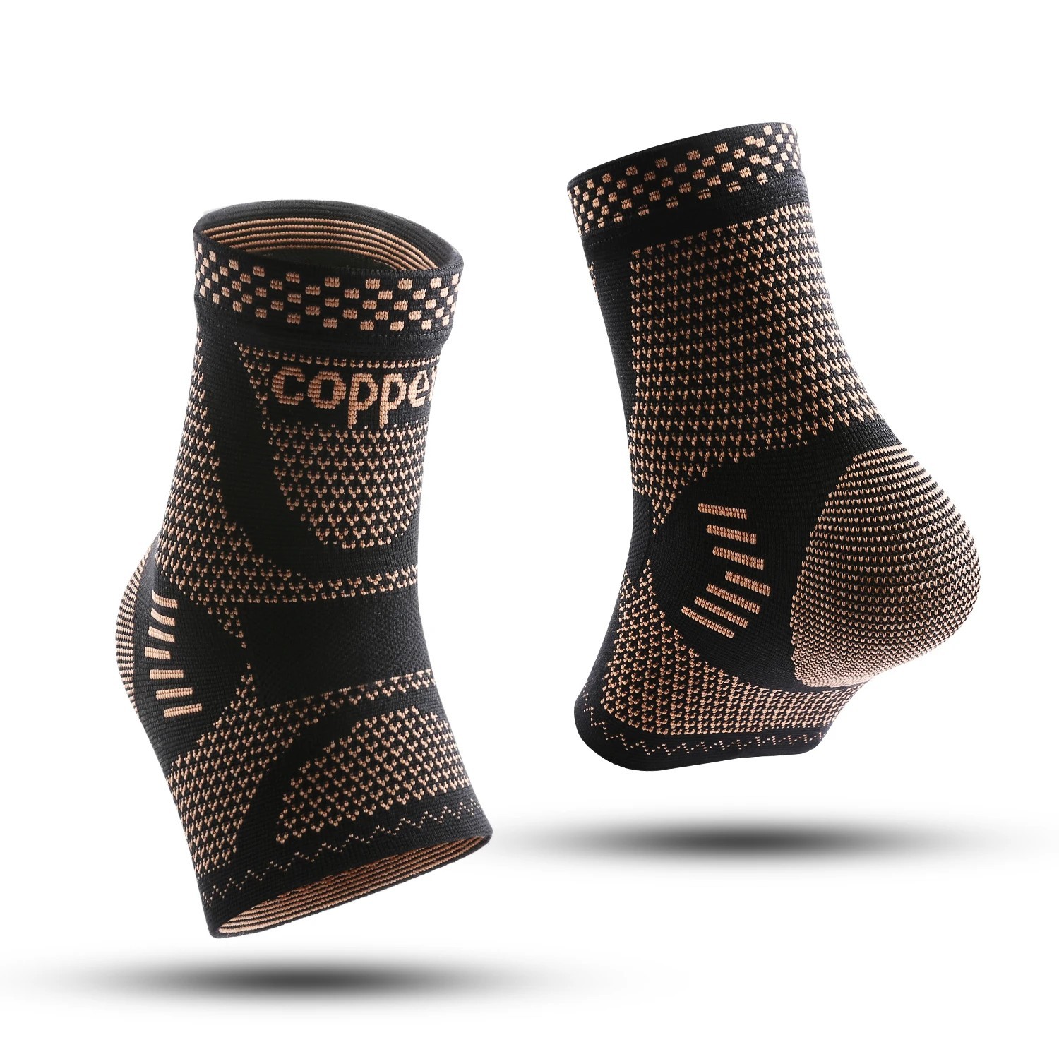 Copper Ankle Support Brace Compression Sleeve Socks Elastic Foot Pain Relief