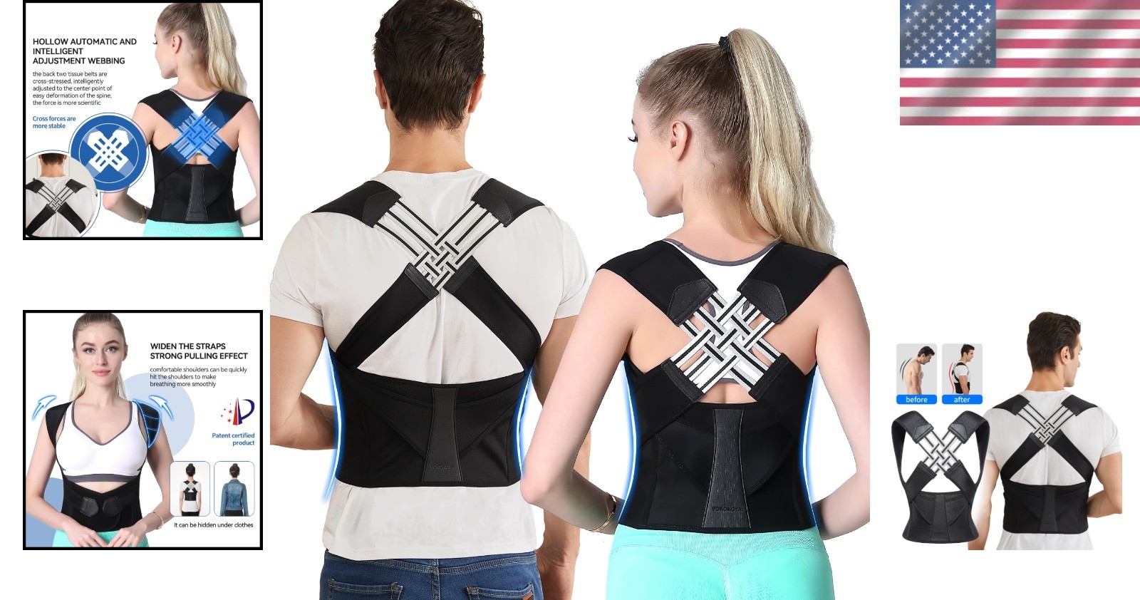 Adjustable Posture Corrector for Women and Men