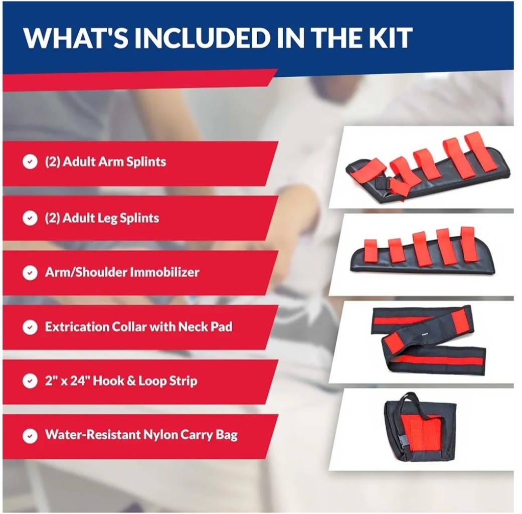Dixie EMS Fracture Splint Kit – Emergency Immobilization Arm/Leg/Shoulder Adult