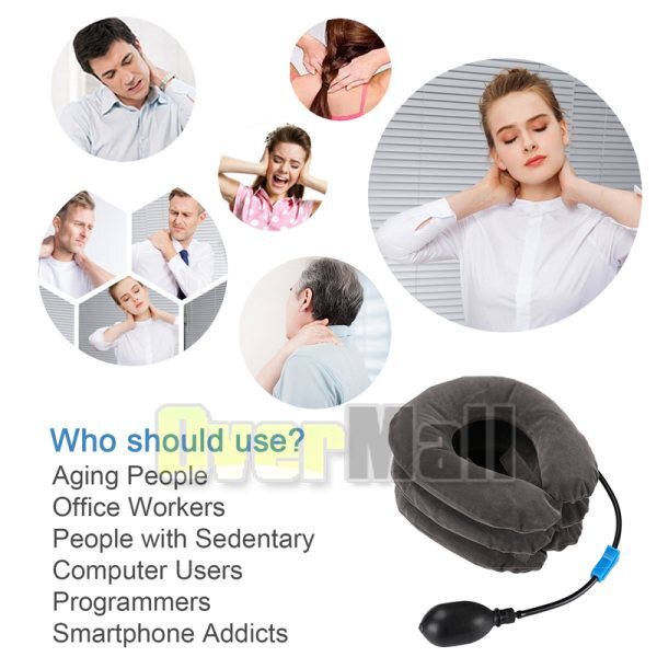 USA Cervical Neck Traction Device Inflatable & Adjustable Neck Stretcher Pillow