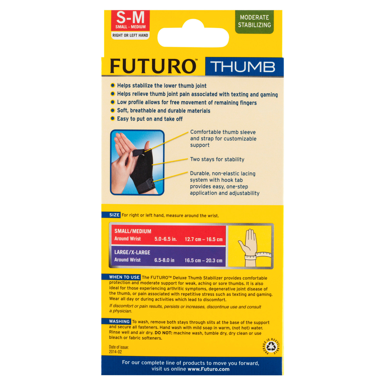 Genuine 3M Futuro Thumb Deluxe Stabiliser Black Relieve Joint Pain Small Medium