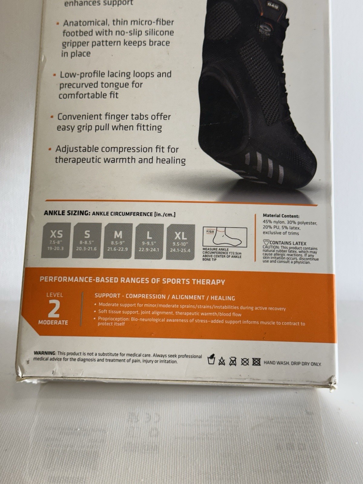 Shock Doctor Ankle Level 2 Ankle Support 849 Ultra Lace Up Ankle , Large, Black