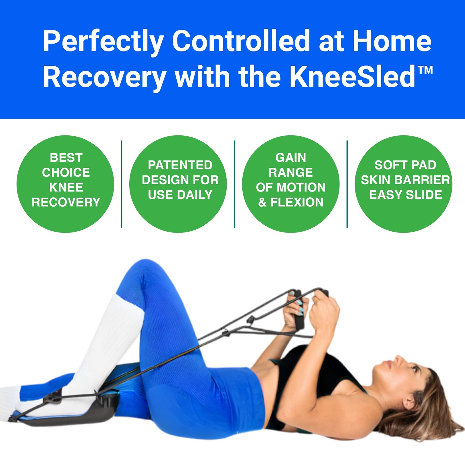 KneeSled Best choice after knee replacement surgery increases One Size, Blue