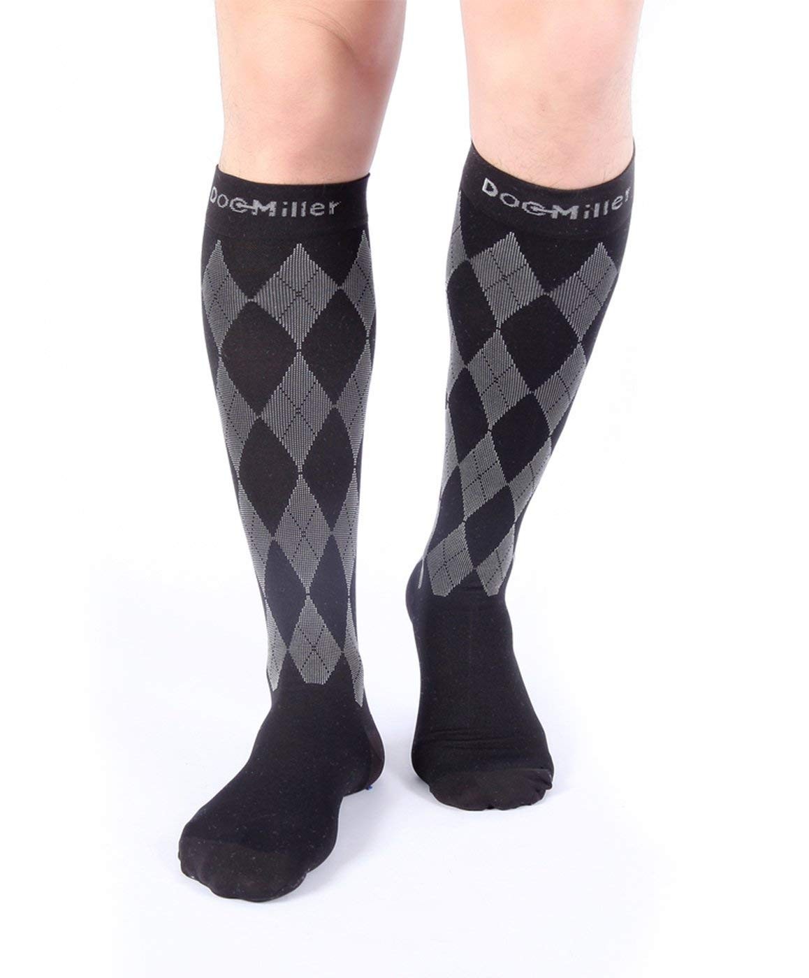 Premium Compression Socks 1 Pair 20-30mmHg Support Stockings Black/Gray L