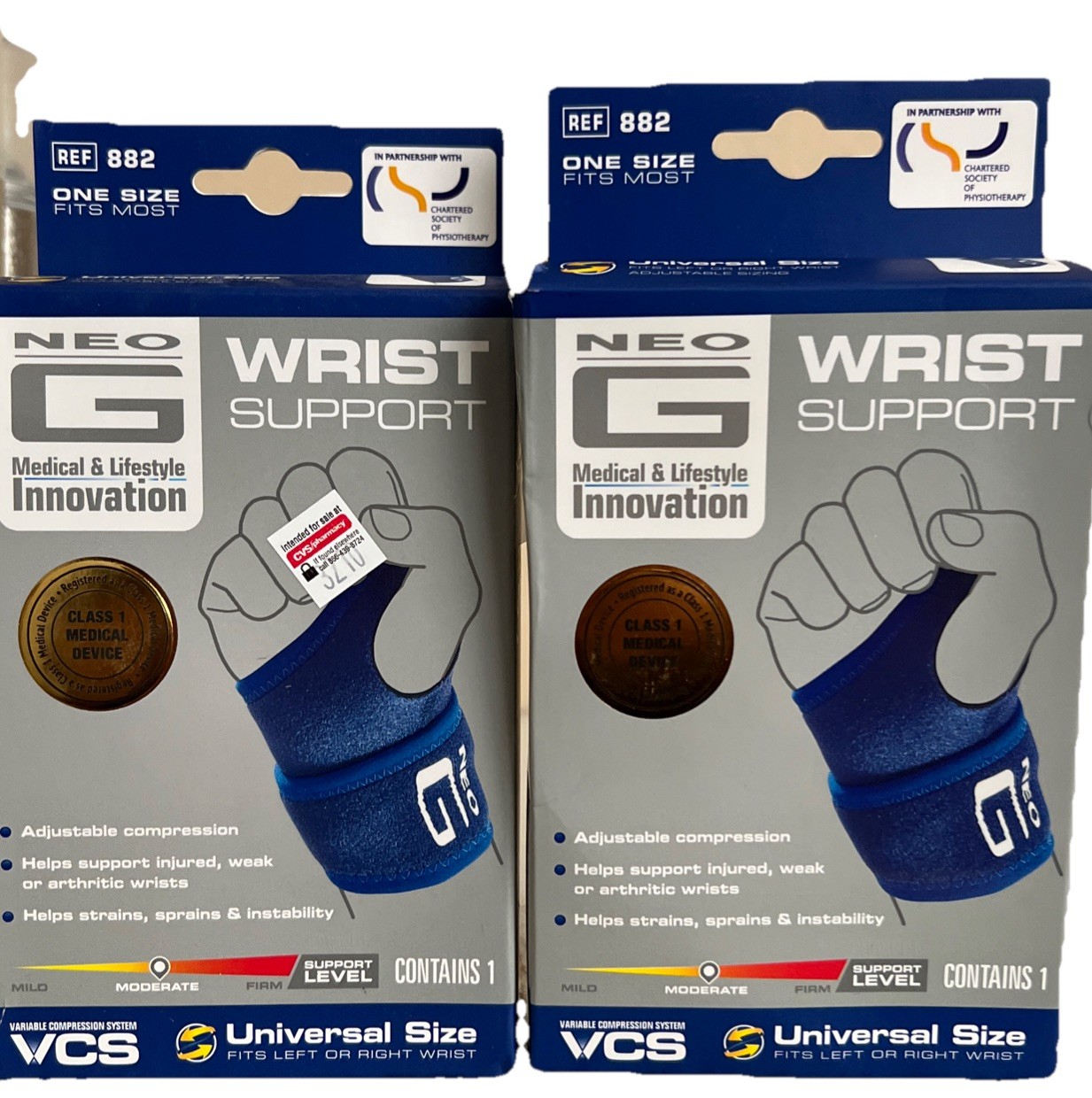 Neo G Wrist Support Brace – Right Or Right – Ref 882 – Moderate (2-Pack) READ DS