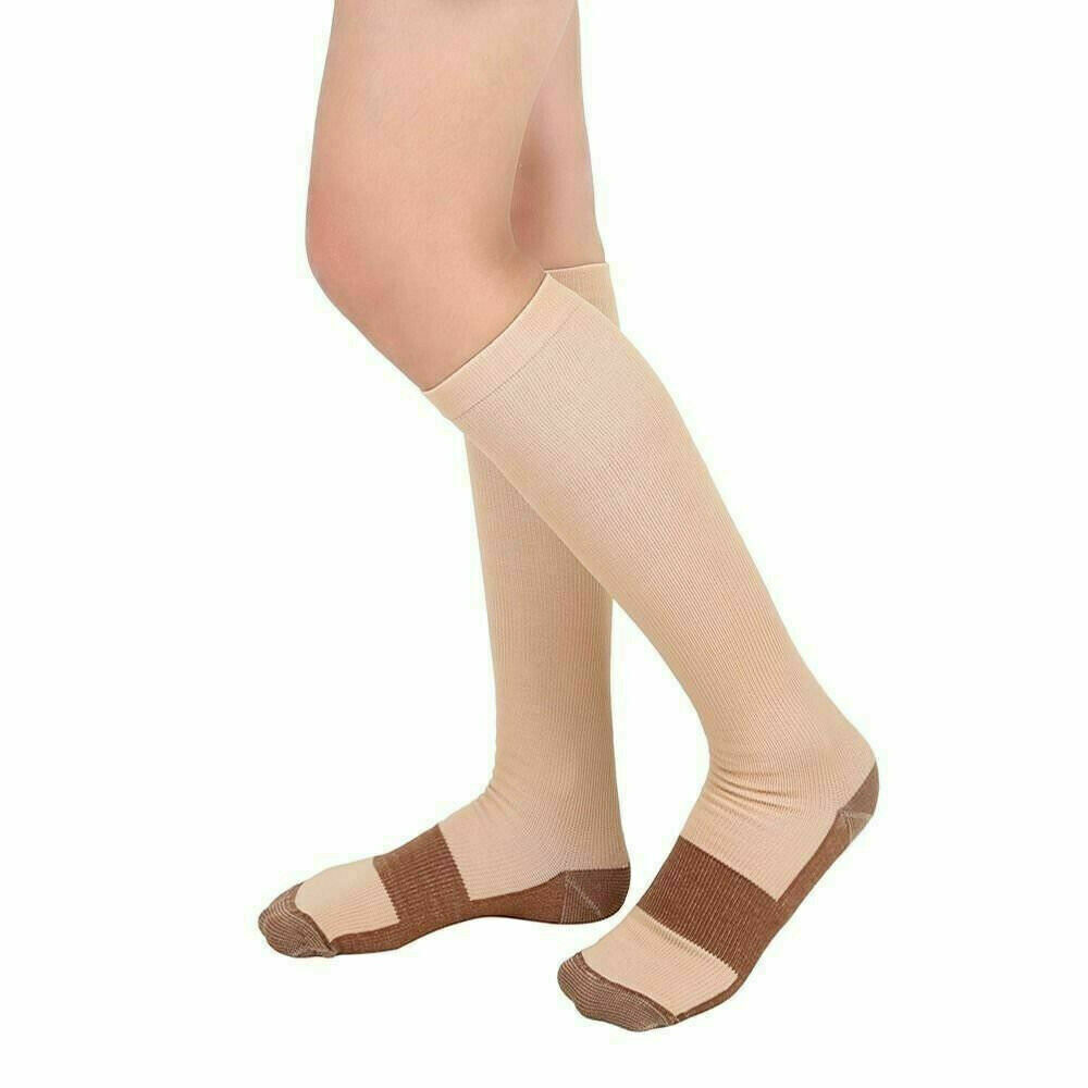 Unisex Copper Compression Socks 20-30mmHg Graduated Support Mens Womens S-XXL