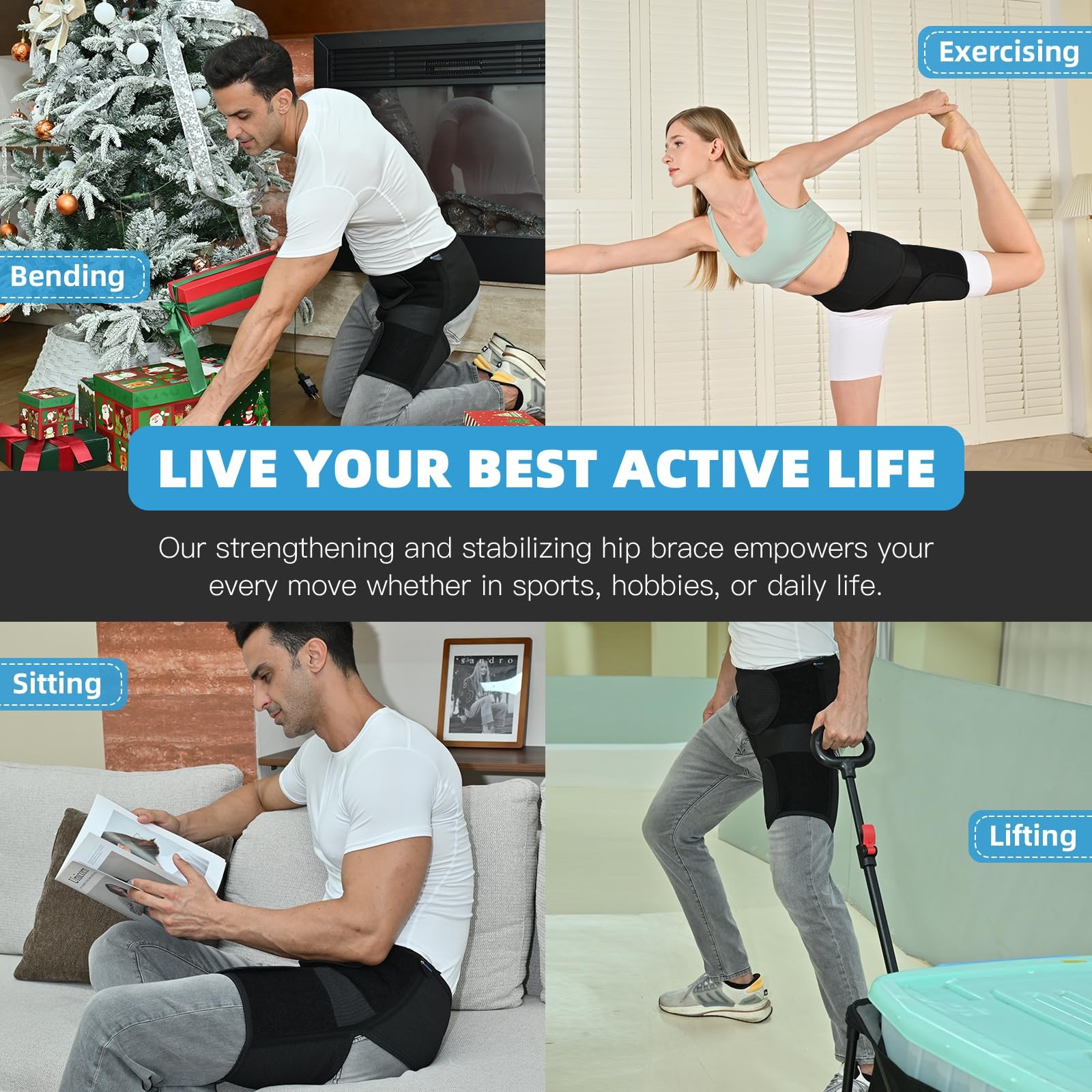 Soporte De Cadera Ajustable Para Lesiones De Inguinal Y Muslo De Lujo