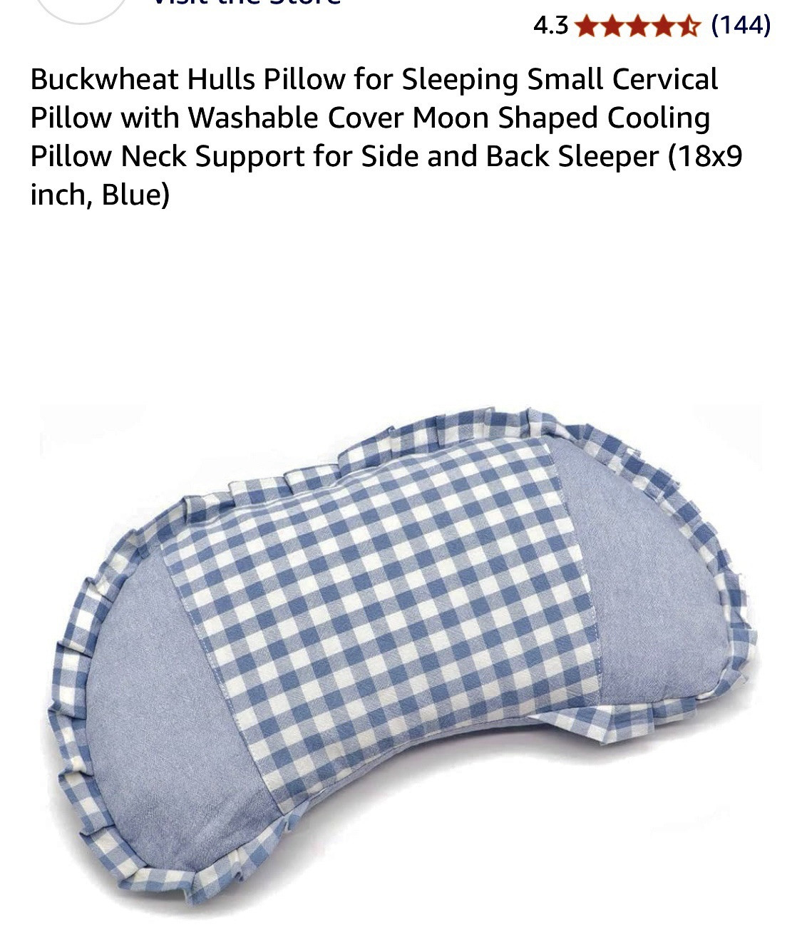 Cooling Buckwheat Hull Neck Cervical Support Pillow Moon Shaped Side/Back Sleep