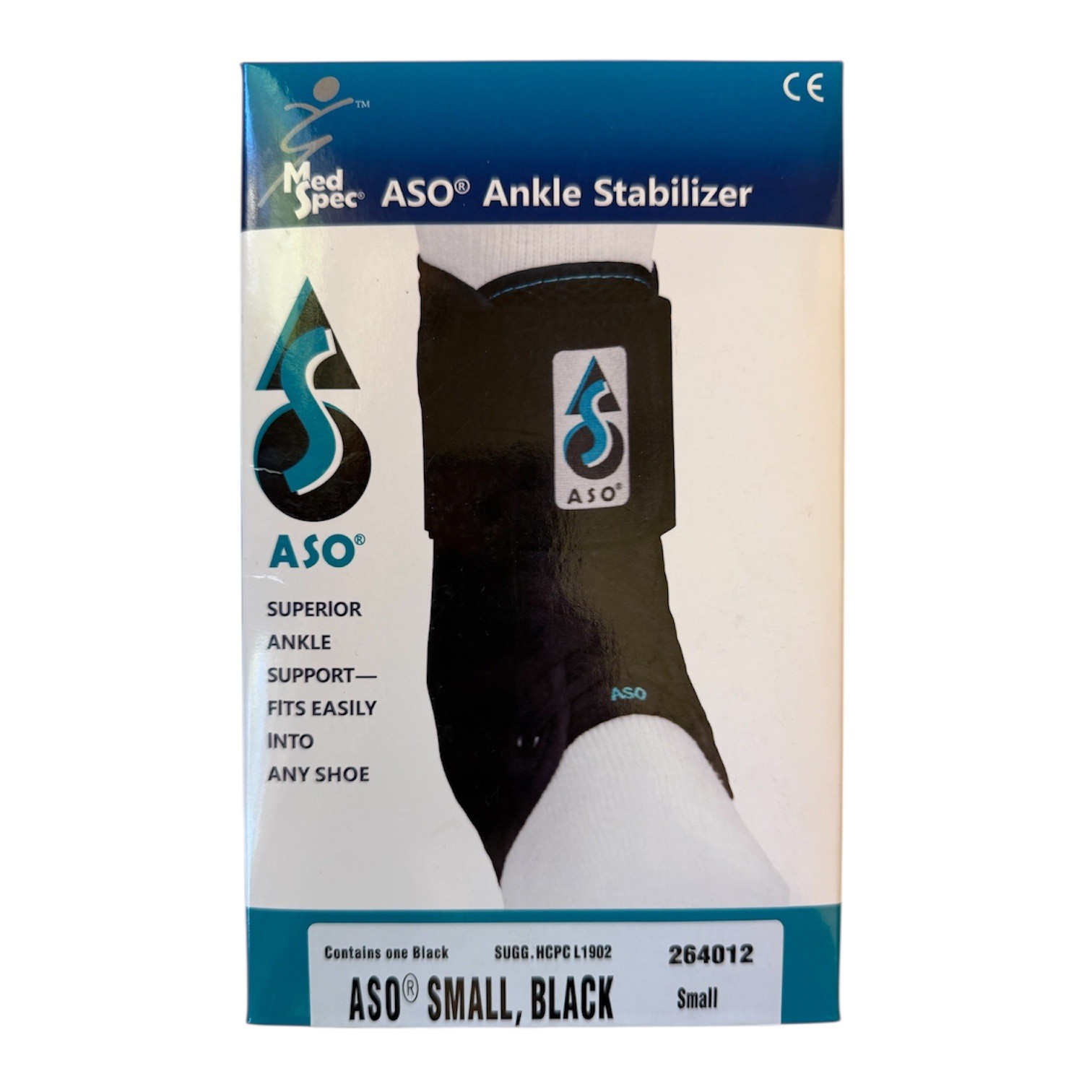 Med Spec ASO Ankle Stabilizer – Black, Size Small Brand New