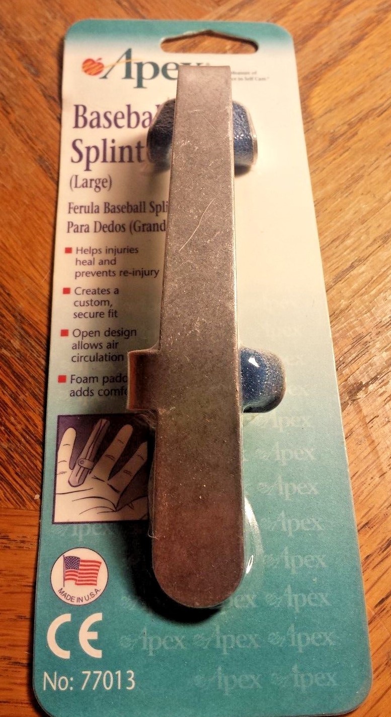Baseball Finger Splint Size LARGE Foam Padding ~ Great for Dog Tail Injuries too