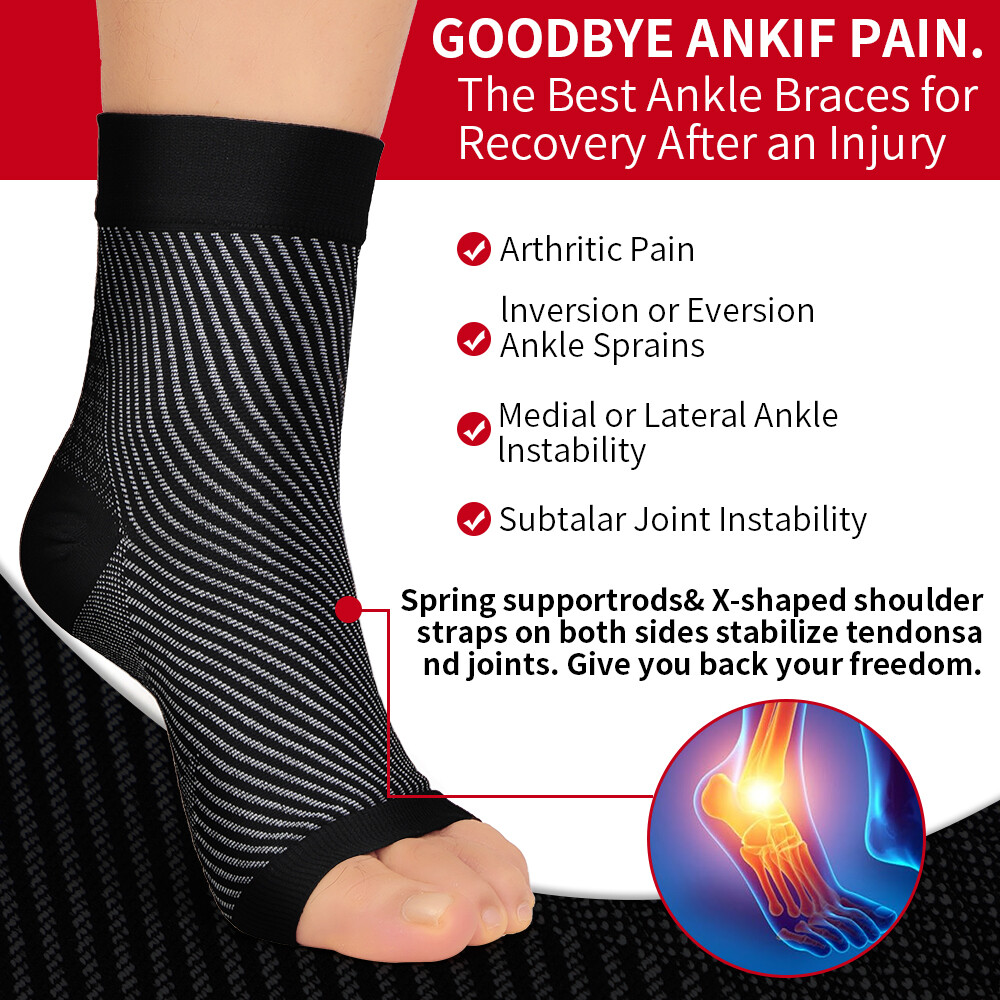 Compression Socks Sleeve Ankle Arch Support Plantar Fasciitis Heel Feet Pain Gym