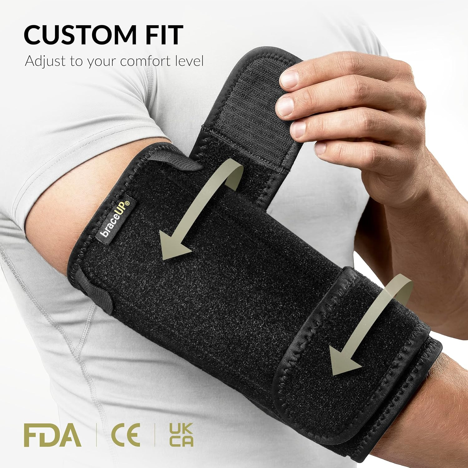 Elbow Brace with Metal Splints – Adjustable Support for Cubital Tunnel Syndro…
