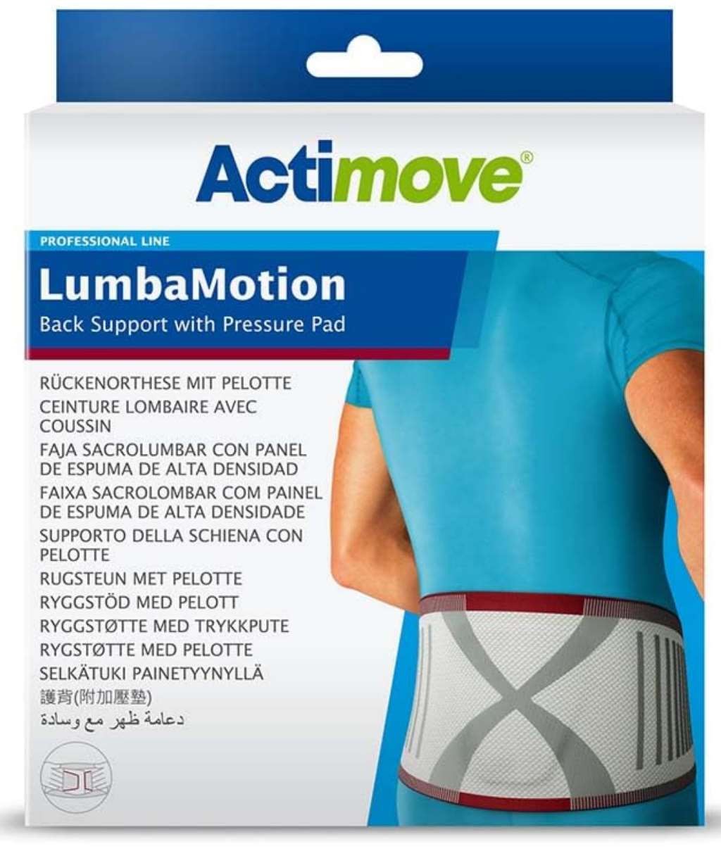 Actimove LumbaMotion Back Support with Pressure Pads (Size: S) Charcoal