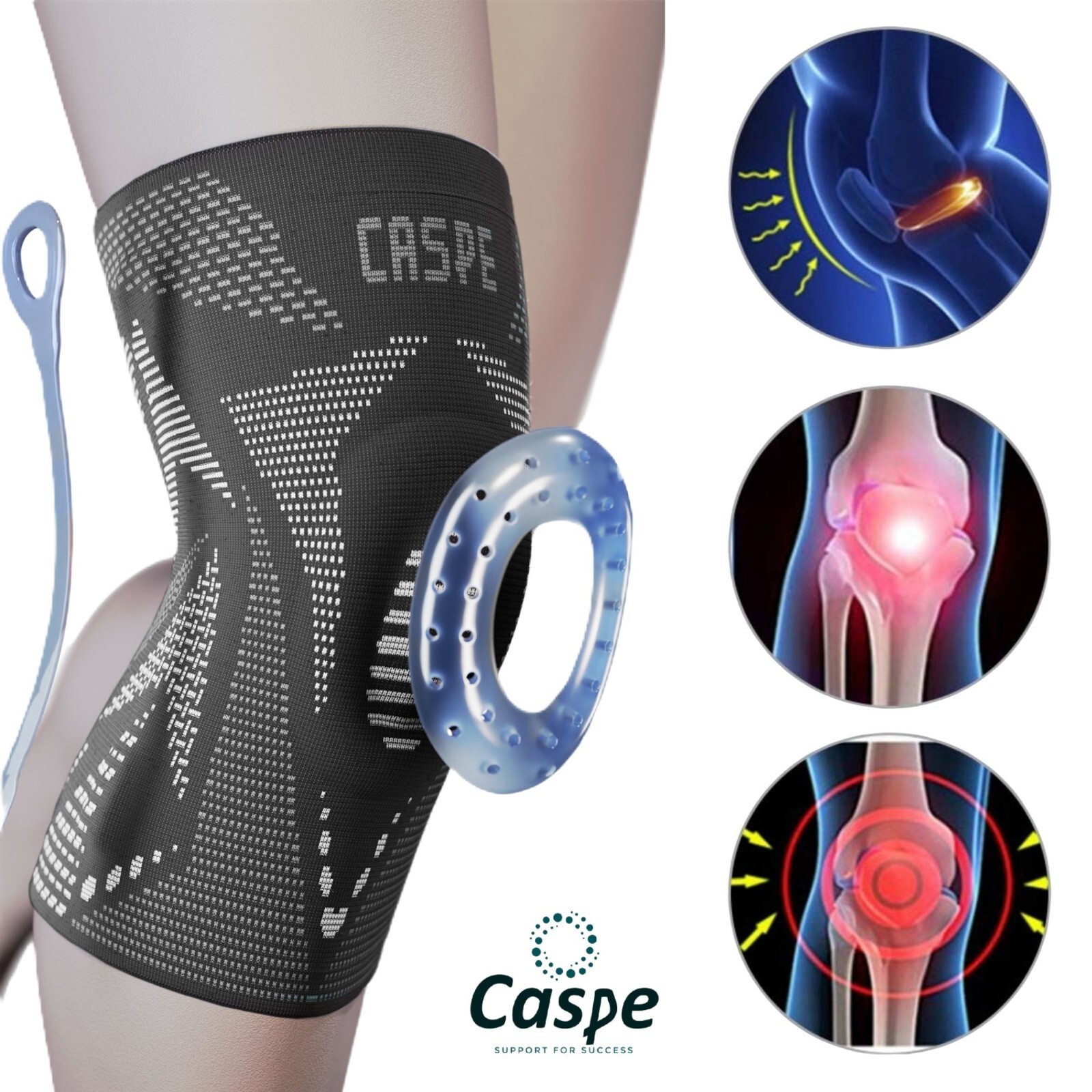 Caspe Knee Brace Sleeve Patella Support Sports Gym Arthritis Tendon Joint Pain