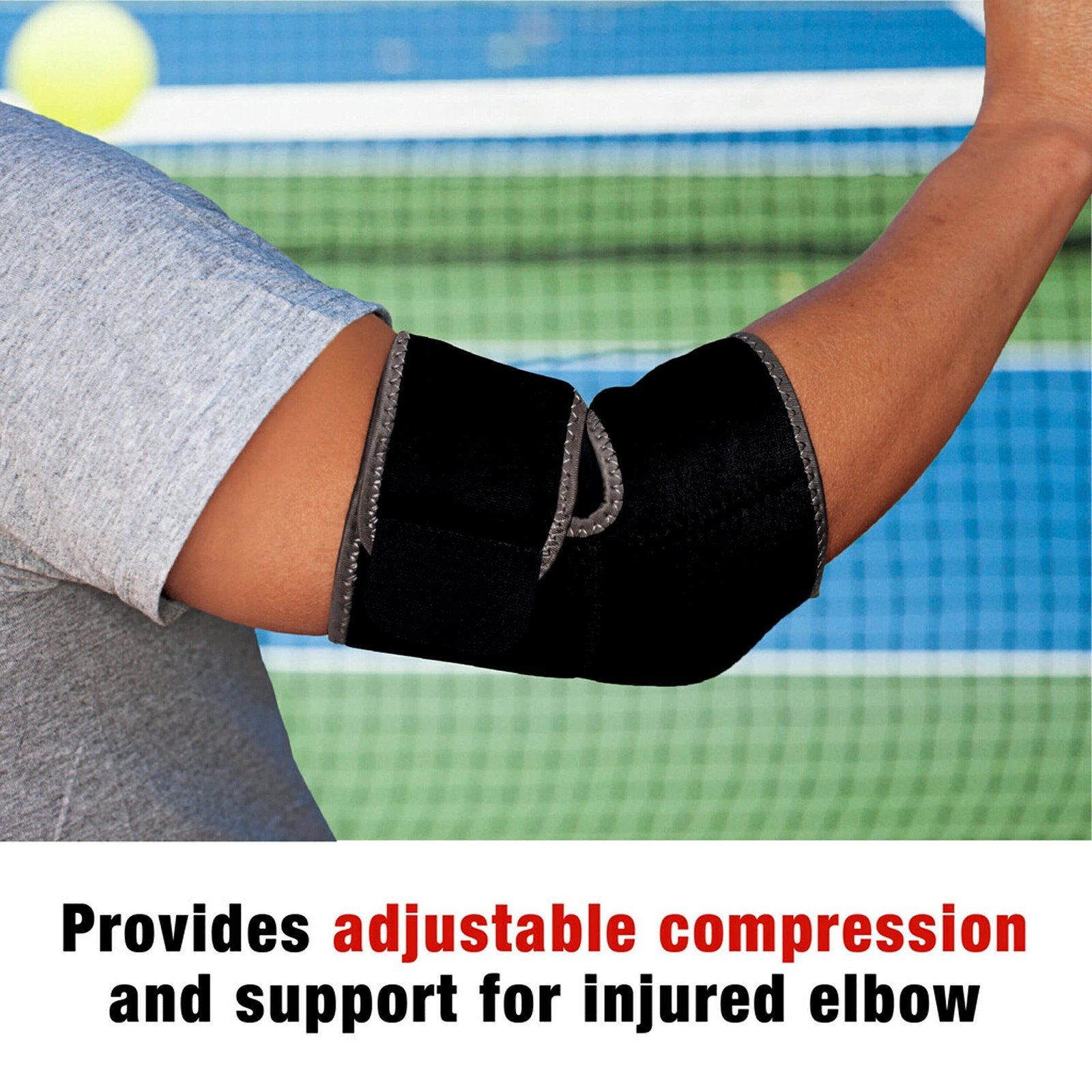 ACE Brand Adjustable Compression Elbow Support, Moderate 1 Count (Pack of 1)