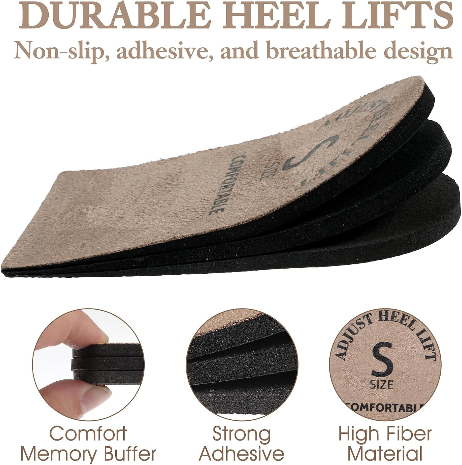 2 Pack Heel Lifts, Adjustable Heel Lifts for Leg Length Discrepancy, Women Ma…