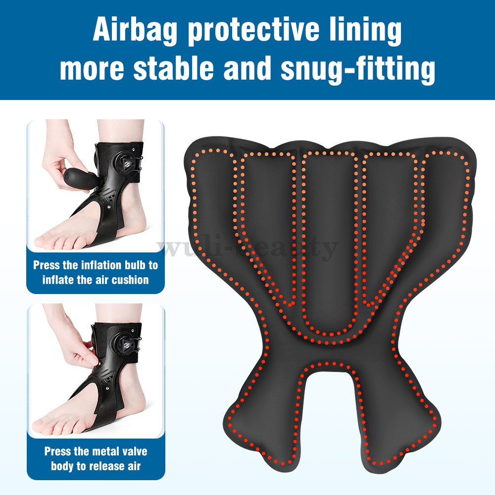 Adjustable AFO Foot Drop Brace with Dial Knob & Air Cushion Ankle Support
