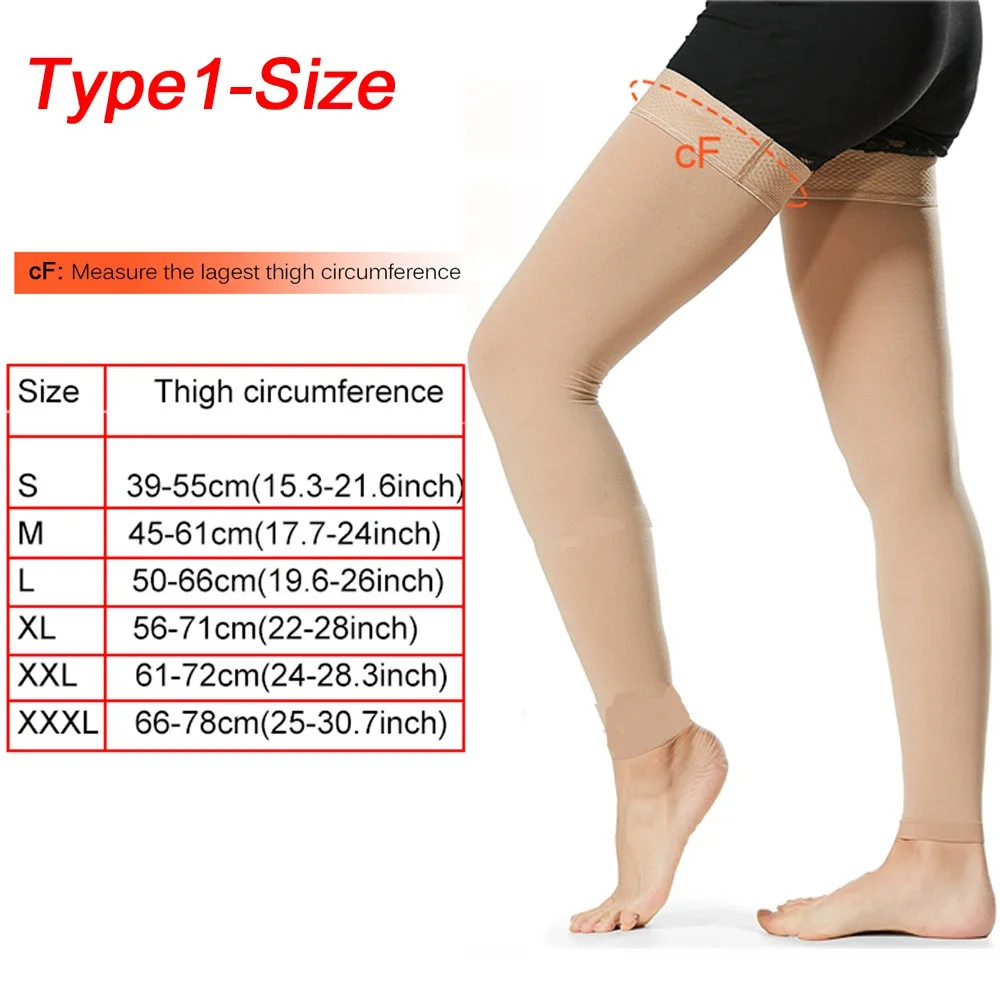 1Pair 15-20mmHg Medical Compression Knee Socks Up to 3XL for Women & Men For Cir