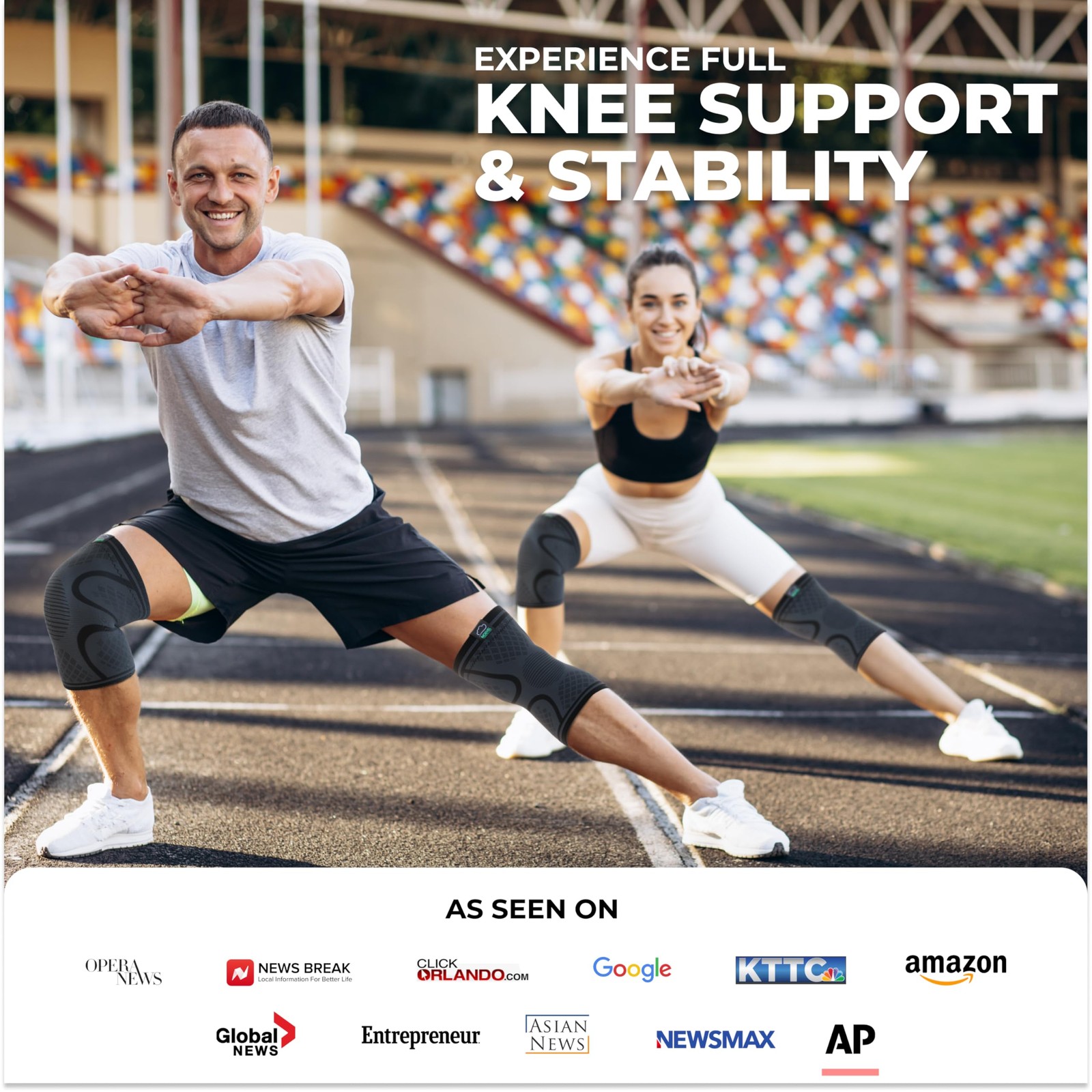 Knee Brace Compression Sleeve Heavy Duty Workout Support Arthritis Pain Relief 2