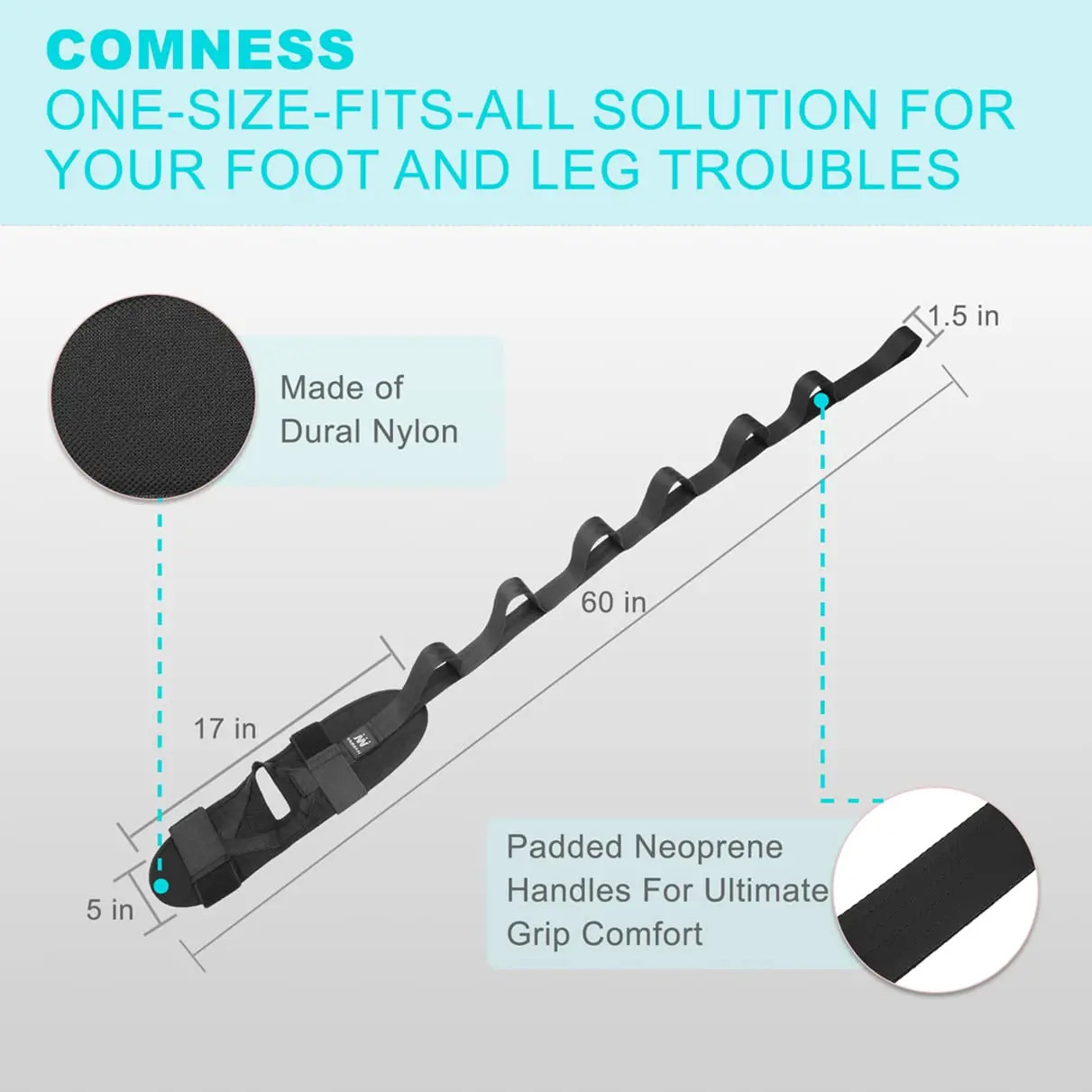 Leg Stretching Band Yoga Flexibility Strap Rehab Fitness Foot Stretch Tool Rope
