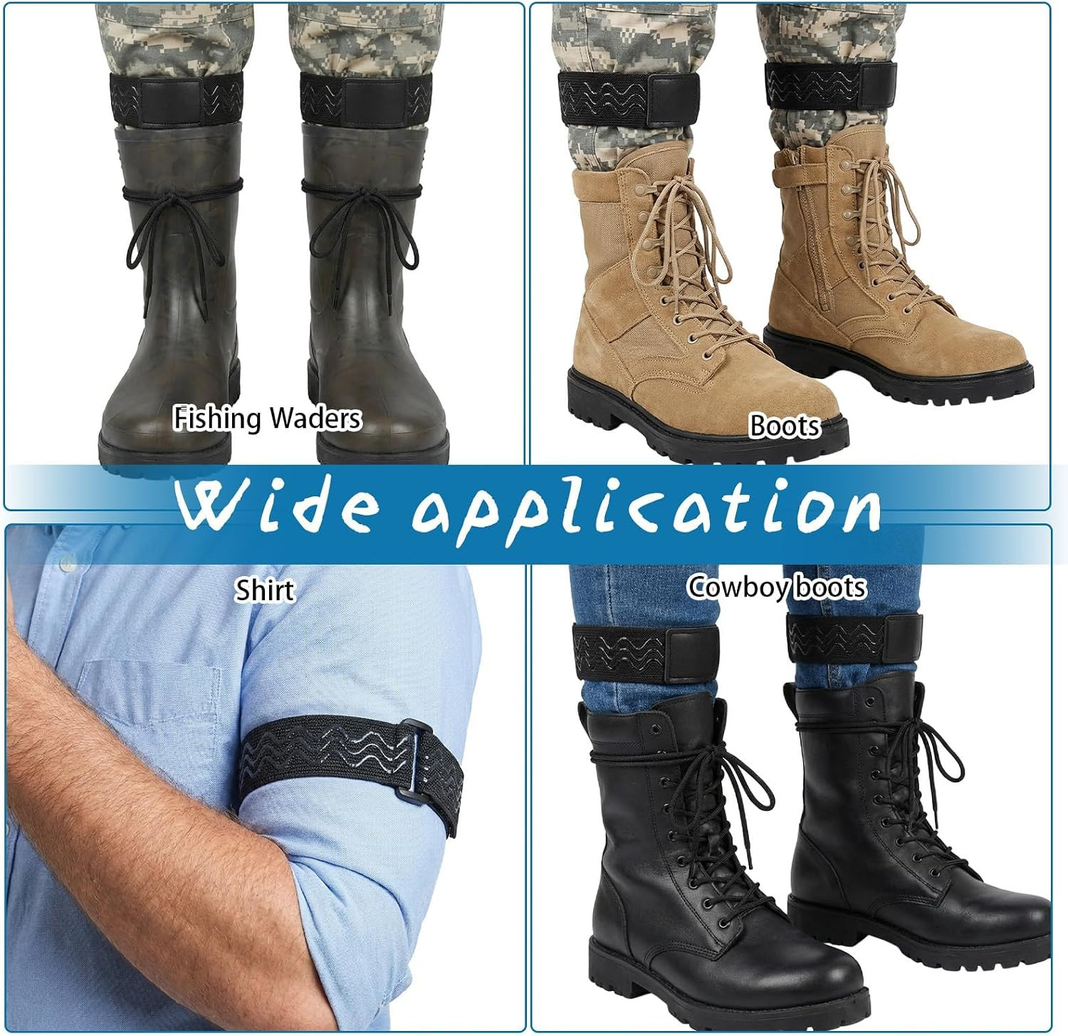 Elastic Ankle Straps – 2 PCS Elastic Pant Leg Straps with Anti-Slip Strips, C…