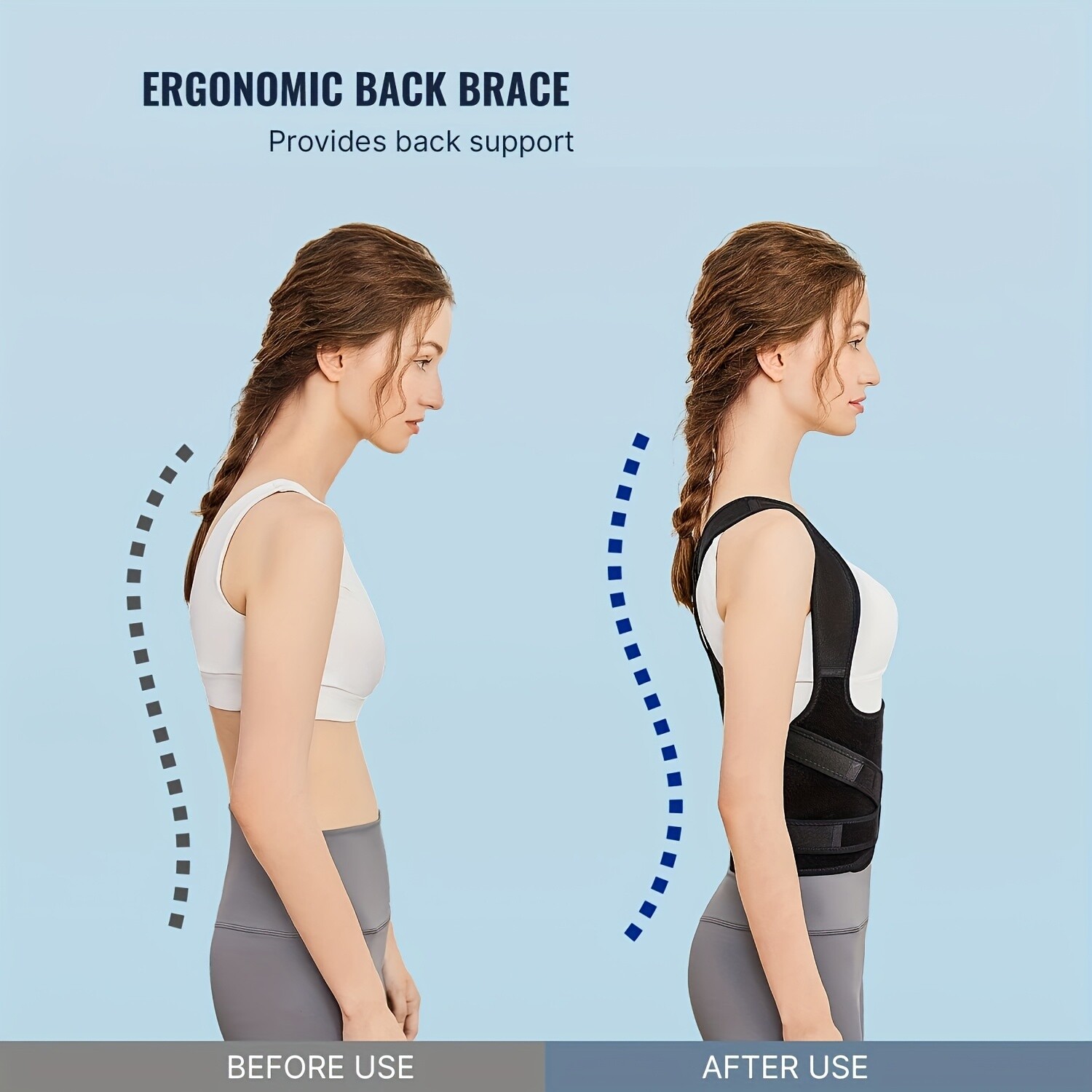 Shoulder Straightener and Adjustable Full Back Support Brace